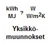 Yksikk�muunnoksia